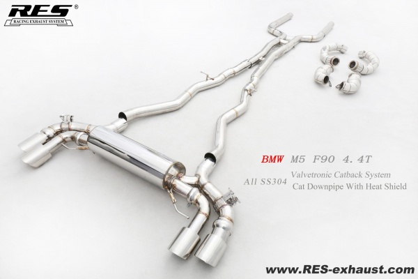 BMW M5 F90 4.4T All SS304 / Cat Downpipe With Heat Shield All SS304 / Valvetronic Catback System