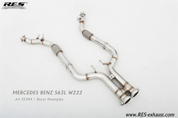 Mercedes-Benz S63 W222 AMG All SS304 / Decat Downpipe