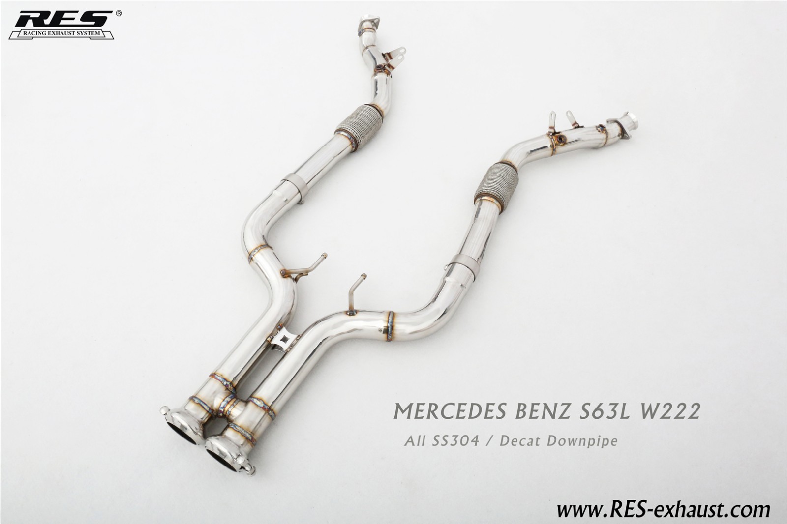 Mercedes-Benz S63 W222 AMG All SS304 / Decat Downpipe