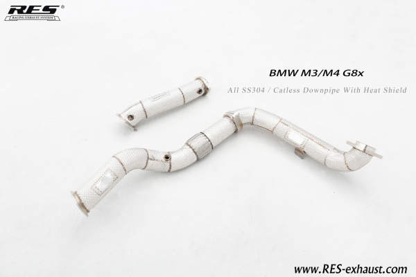 BMW M4 G82 All SS304 / Catless Downpipe With Heat Shield