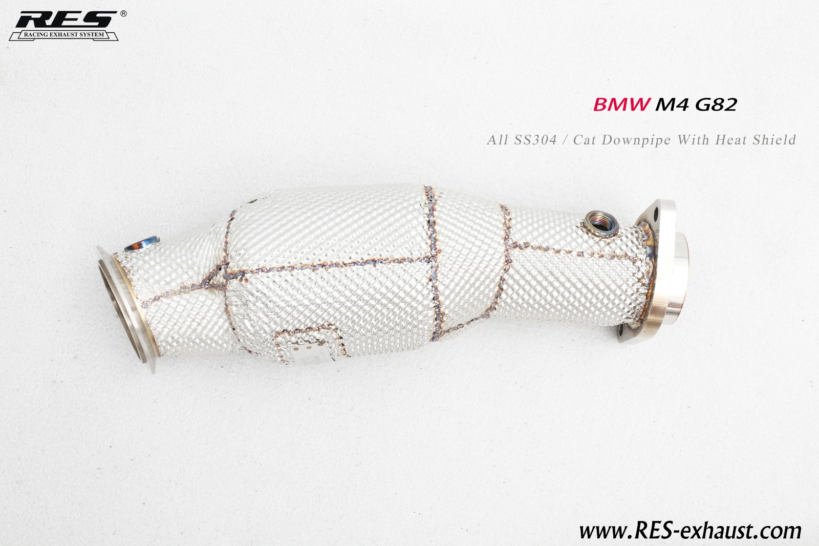 M4 G82 All SS304 / Cat Downpipe With Heat Shield