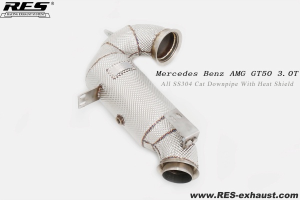 Mercedes-Benz AMG GT50 All SS304 / Cat Downpipe With Heat Shield