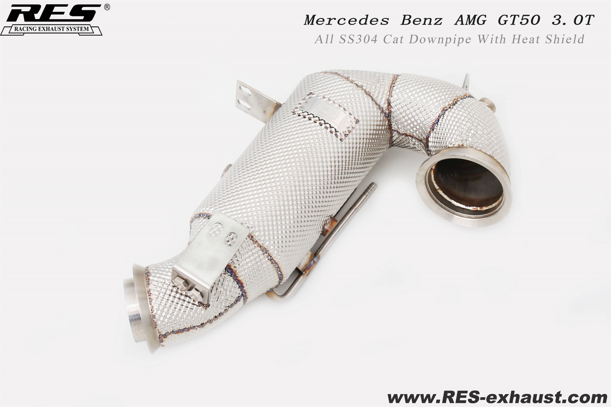 Mercedes-Benz AMG GT50 All SS304 / Cat Downpipe With Heat Shield