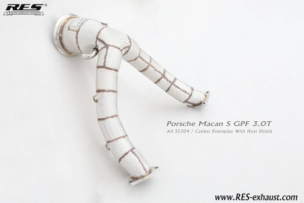 Porsche Macan S OPF 3.0T AII SS304 / Catless Downpipe With Heat Shield