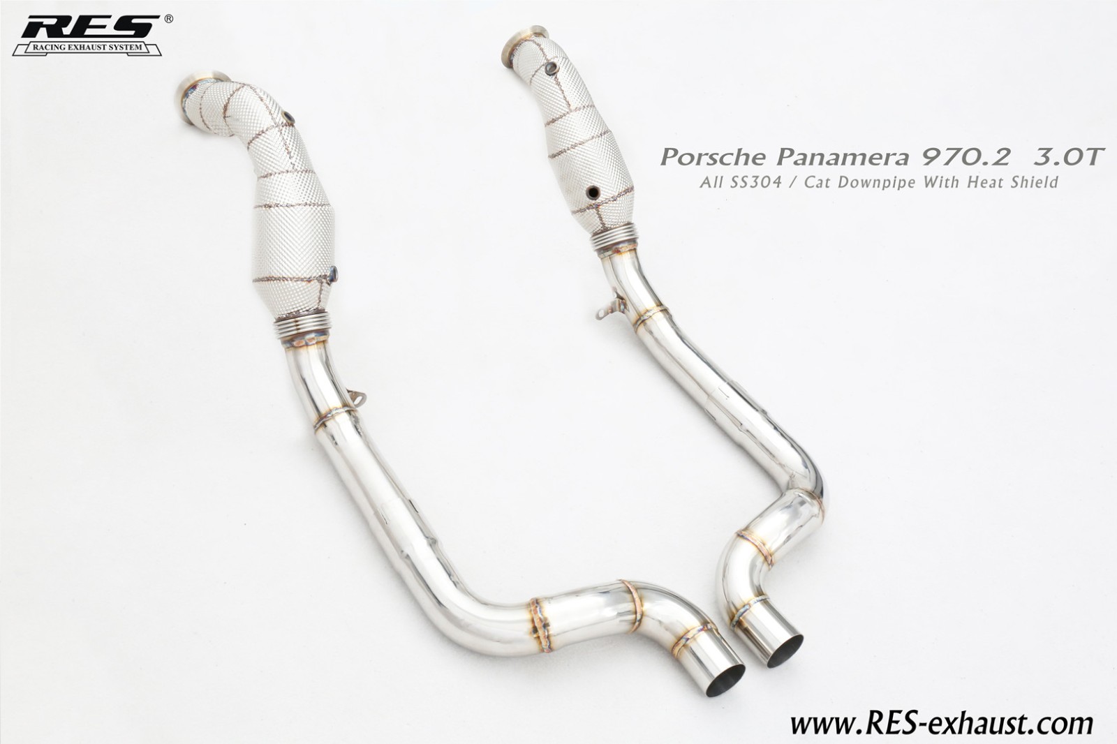Porsche Panamera 970.2 All SS304 / Cat Downpipe With Heat Shield