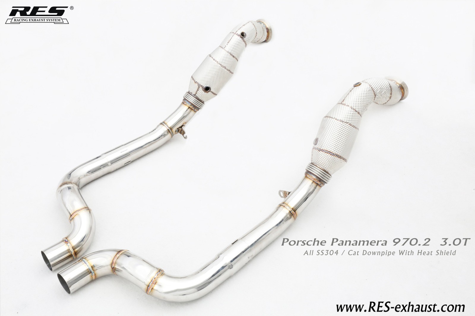 Porsche Panamera 970.2 All SS304 / Cat Downpipe With Heat Shield