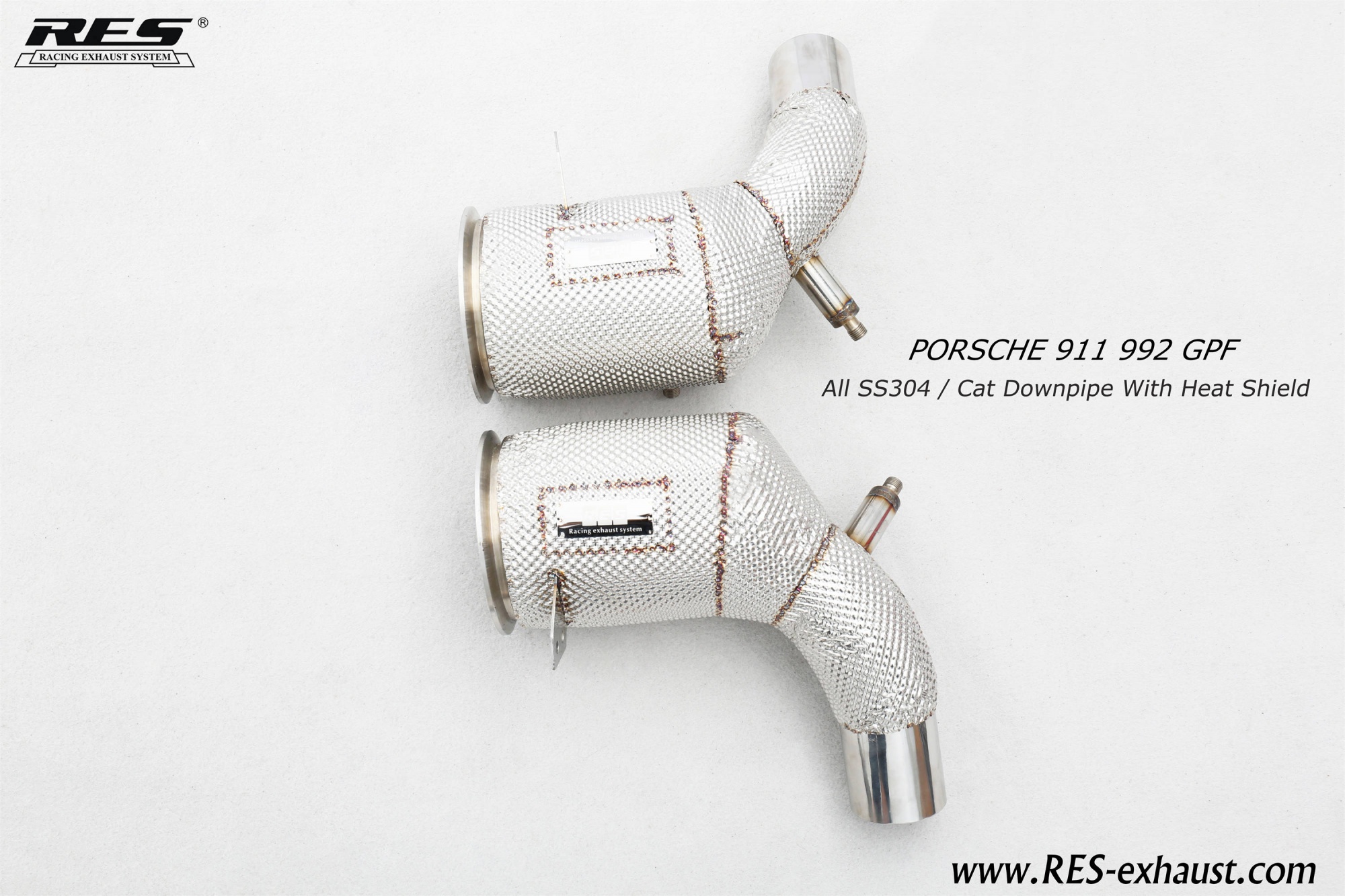 Porsche 992 OPF AII SS304 / Cat Downpipe With Heat Shield