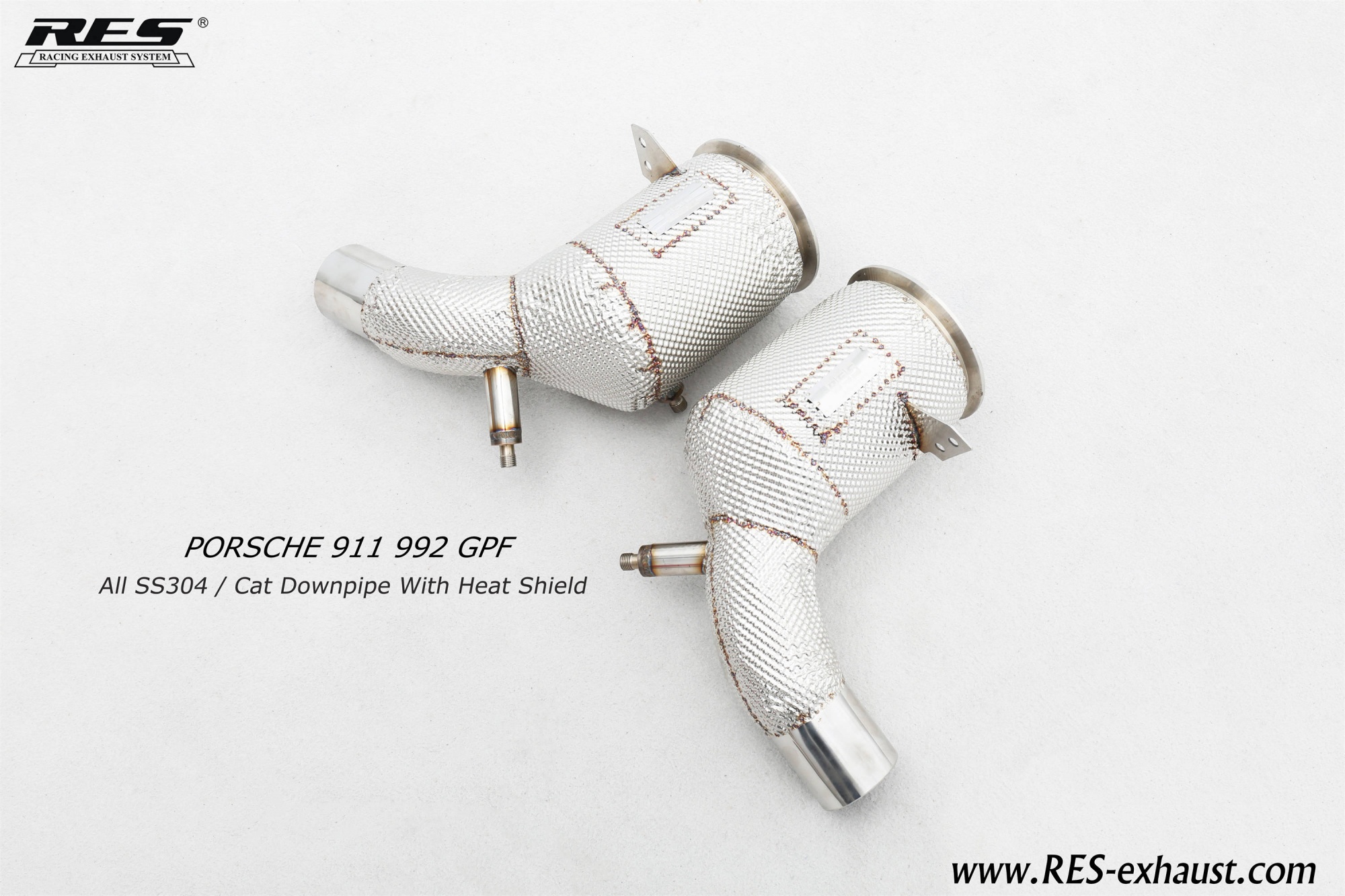 Porsche 992 OPF AII SS304 / Cat Downpipe With Heat Shield