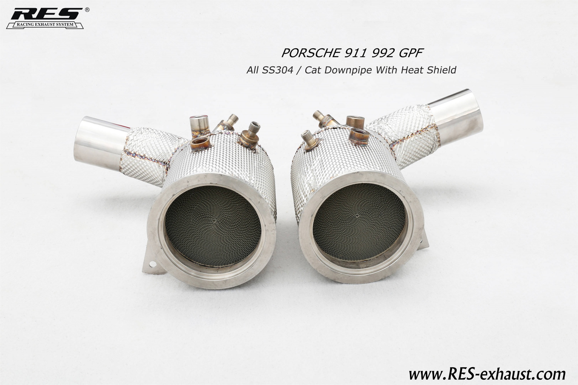 Porsche 992 OPF AII SS304 / Cat Downpipe With Heat Shield