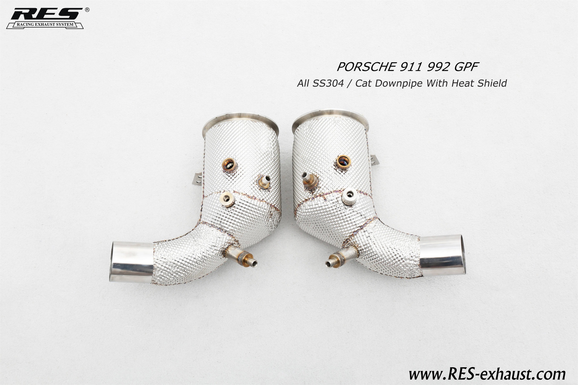 Porsche 992 OPF AII SS304 / Cat Downpipe With Heat Shield