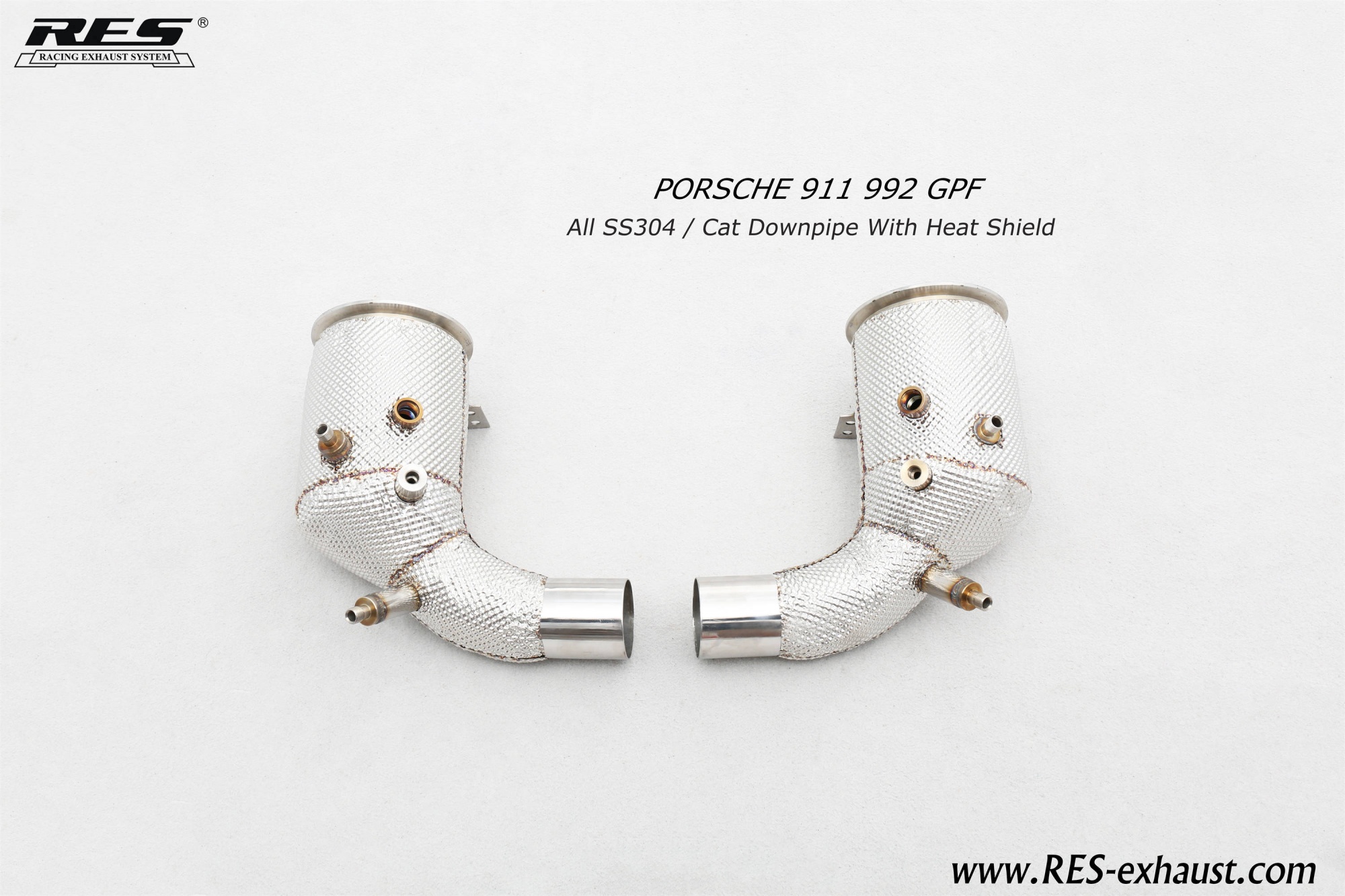 Porsche 992 OPF AII SS304 / Cat Downpipe With Heat Shield