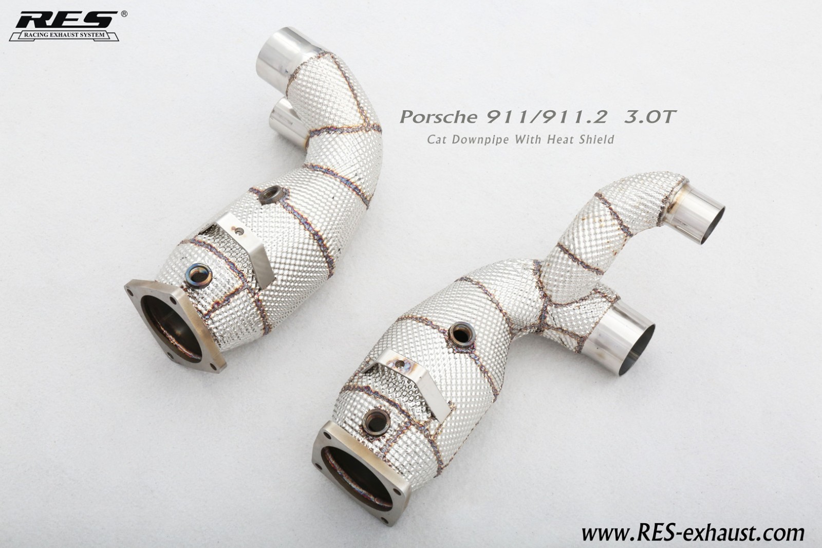 Porsche 991.2 All SS304 / Cat Downpipe With Heat Shield