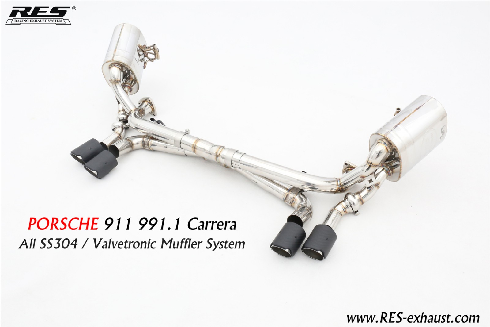Porsche 991.1 All SS304 / Valvetronic Muffler System