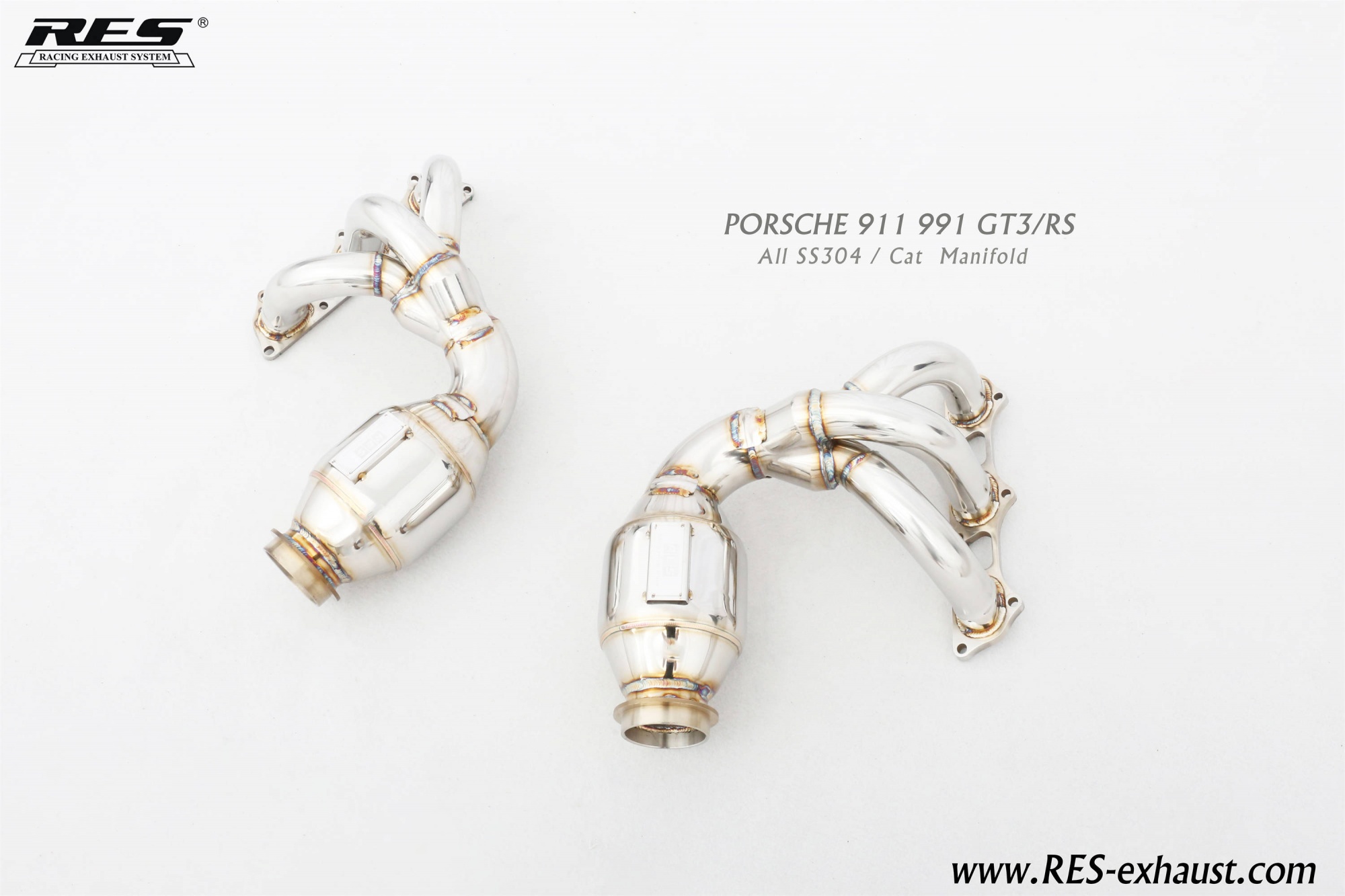 Porsche 991 GT3 AII SS304 / Cat Manifold