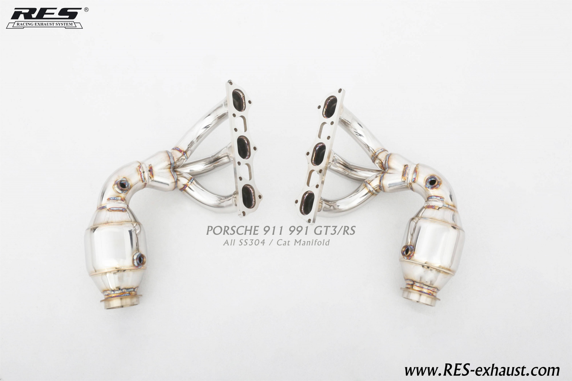 Porsche 991 GT3 AII SS304 / Cat Manifold