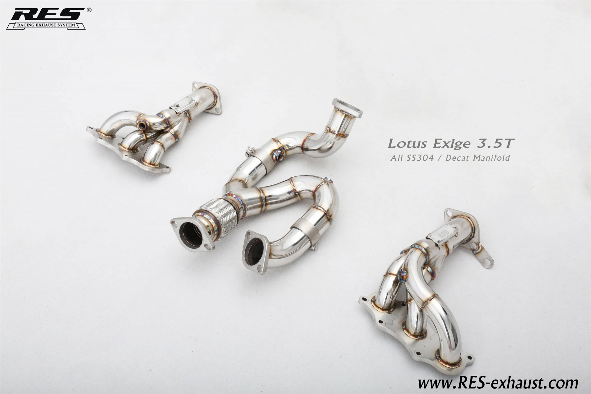Lotus Exige 3.5T AII SS304 / Decat Manifold