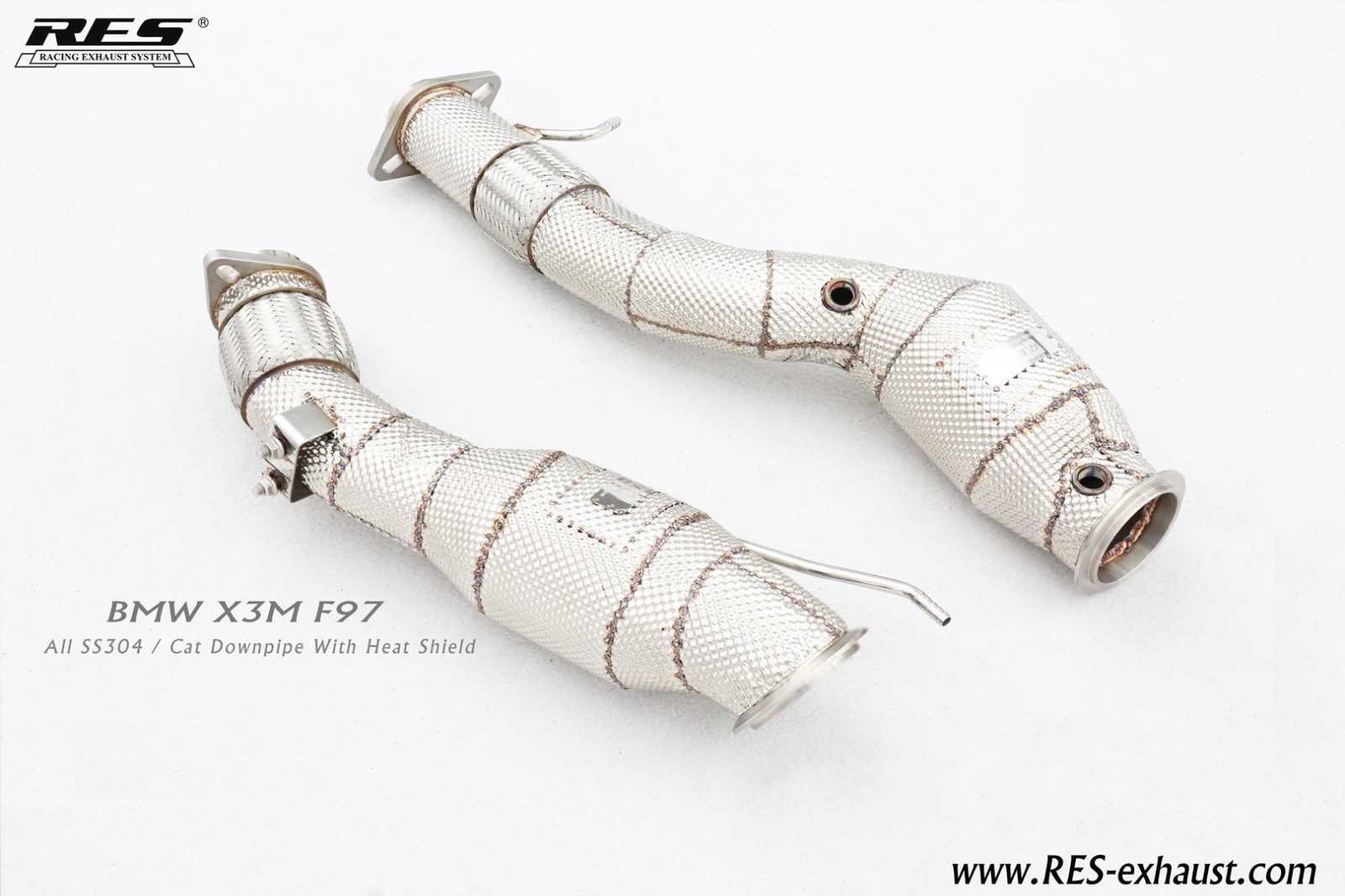 BMW X3M F97 All SS304 / Cat Downpipe With Heat Shield