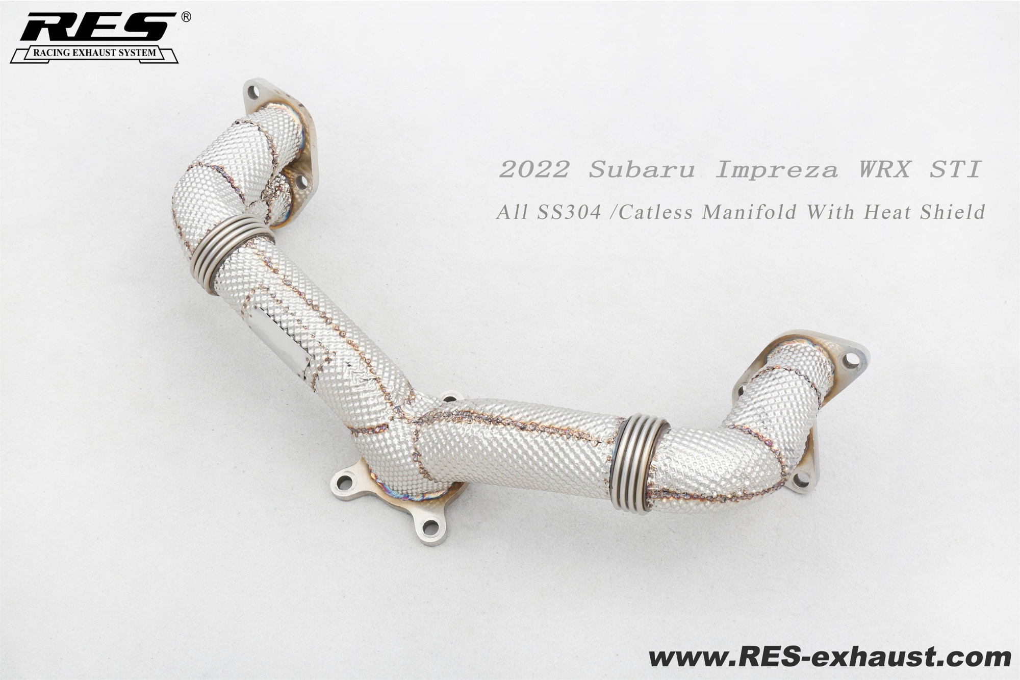 Subaru Impreza WRX STI 2022 AlI SS304 / Catless Manifold With Heat Shield
