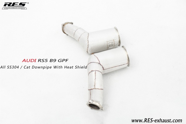 AUDI RS5 B9 All SS304 / Cat Downpipe With Heat Shield