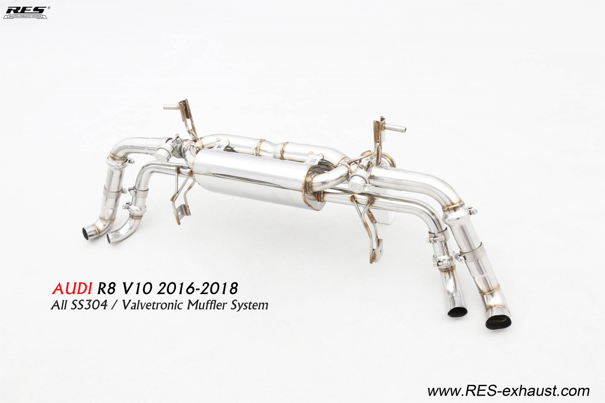 AUDI R8 V10 2016-2018 AII SS304 / Valvetronic Muffler System