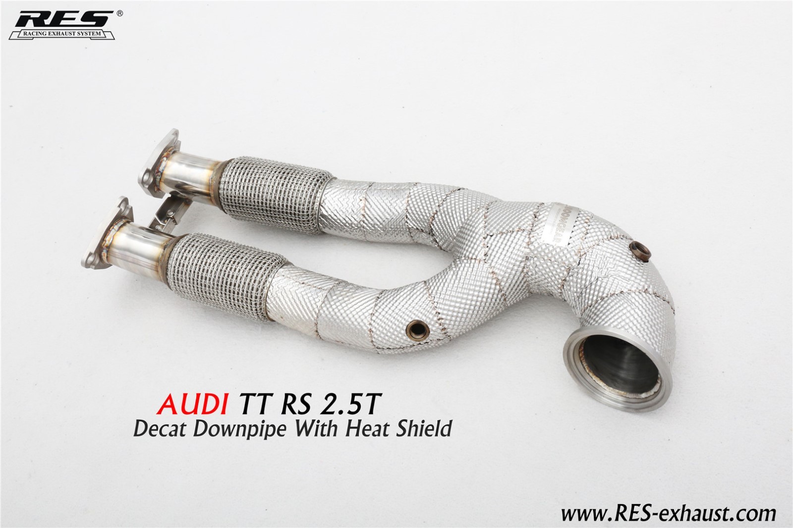 All SS304 / Decat Downpipe With Heat Shield