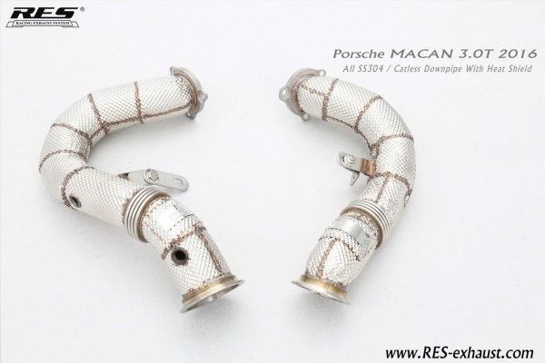 Porsche Macan 2014-2017 All SS304 / Catless Downpipe With Heat Shield