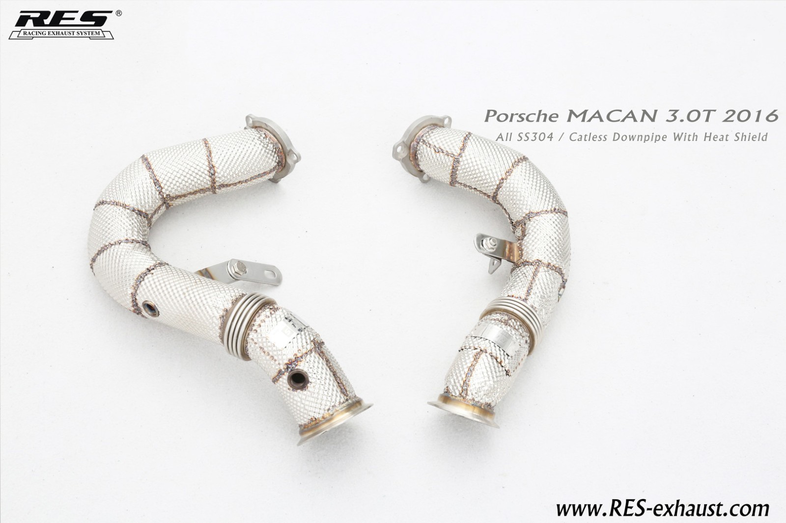 Porsche Macan 2014-2017 All SS304 / Catless Downpipe With Heat Shield