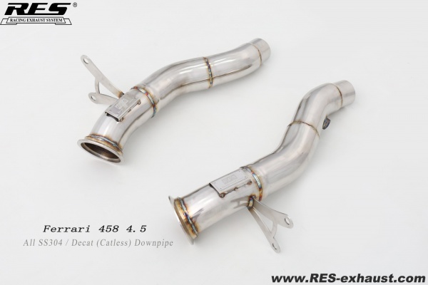 Ferrari 458 4.5 All SS304 Catless Downpipe