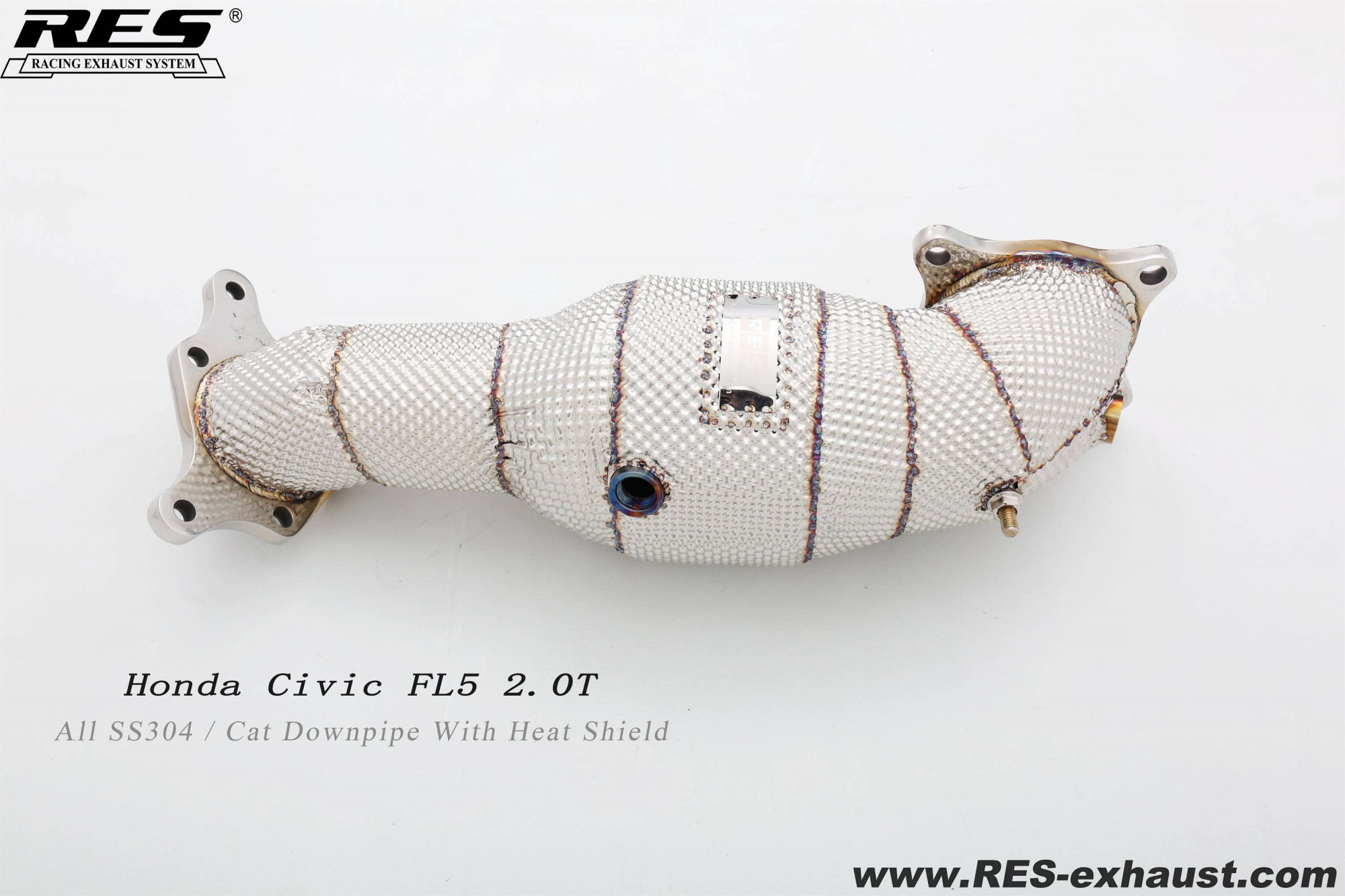 Honda Civic Type-R FL5 All SS304 / Cat Downpipe With Heat Shield