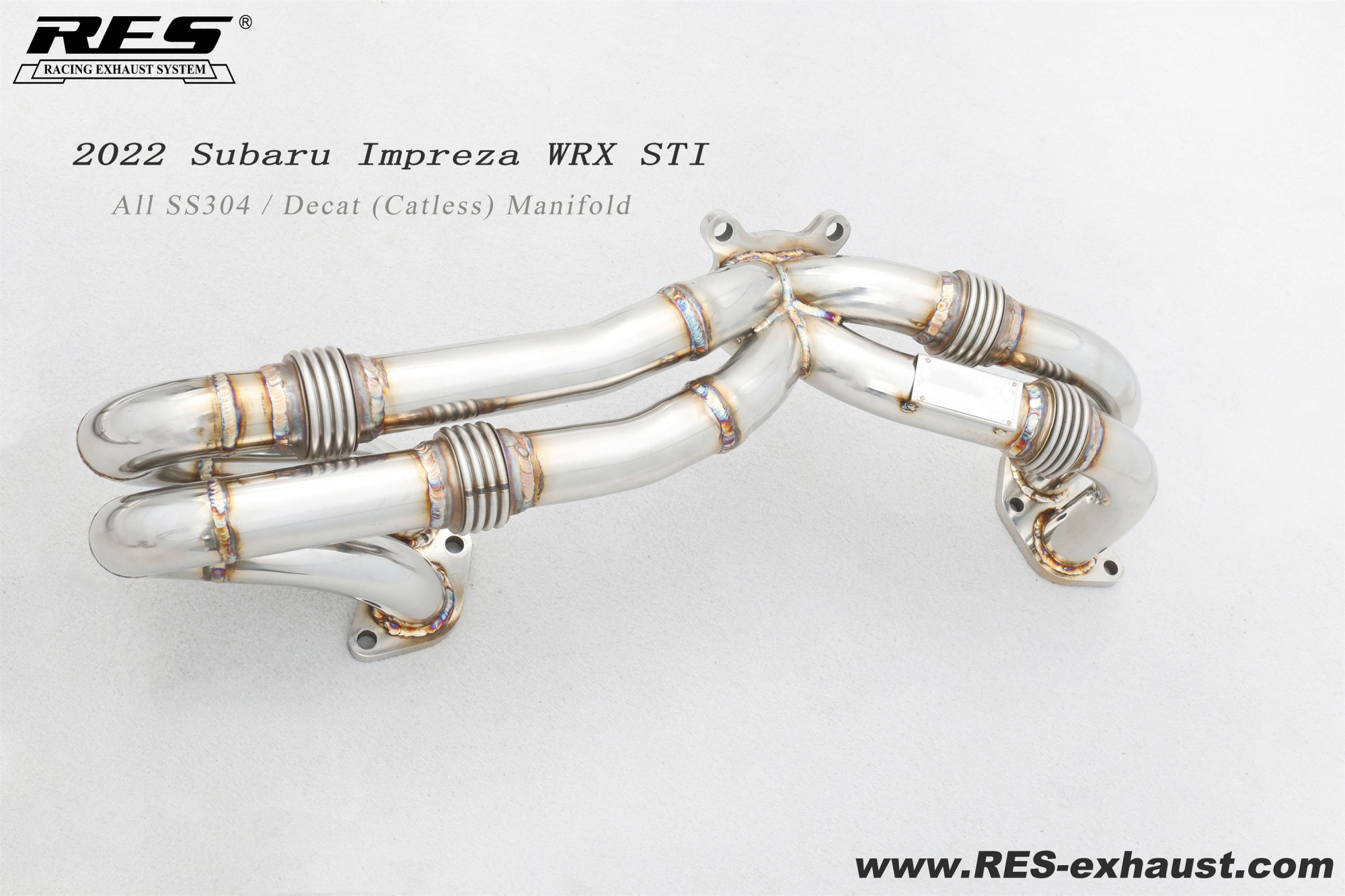 Subaru Impreza WRX STI 2022 All SS304 / Decat （Catless） Manifold