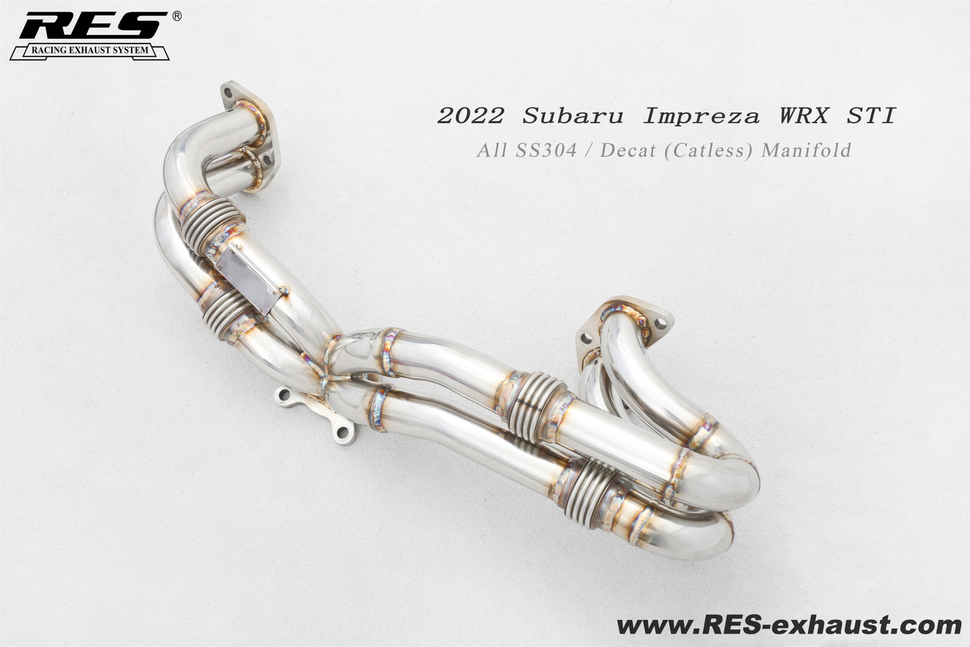 Subaru Impreza WRX STI 2022 All SS304 / Decat （Catless） Manifold