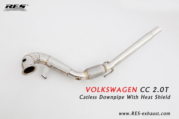 Volkswagen CC All SS304 / Catless Downpipe With Heat Shield 