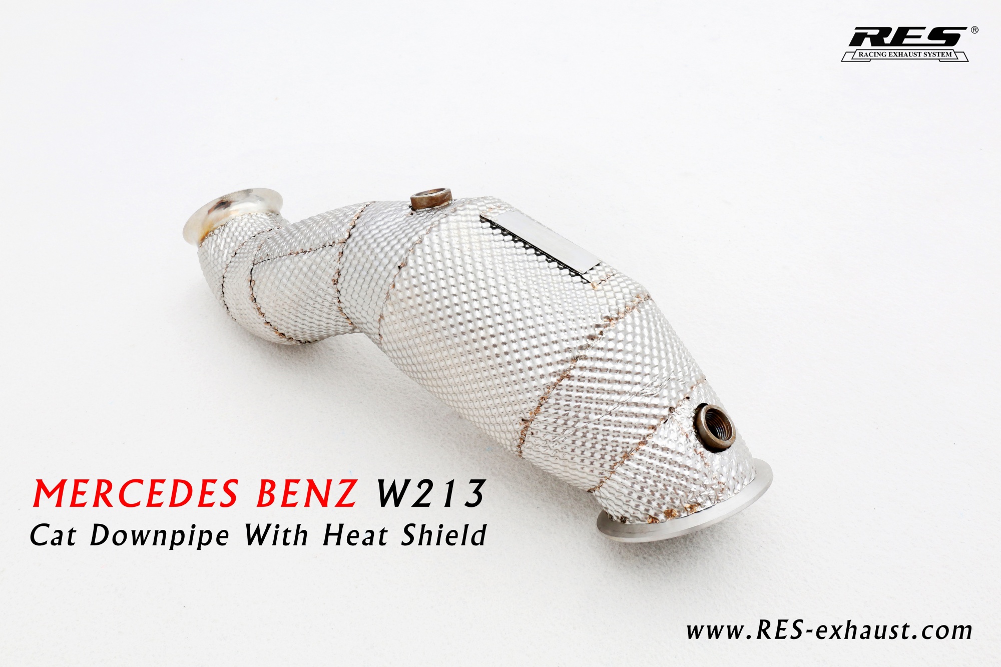 Mercedes-Benz W213 All SS304 / Cat Downpipe With Heat Shield