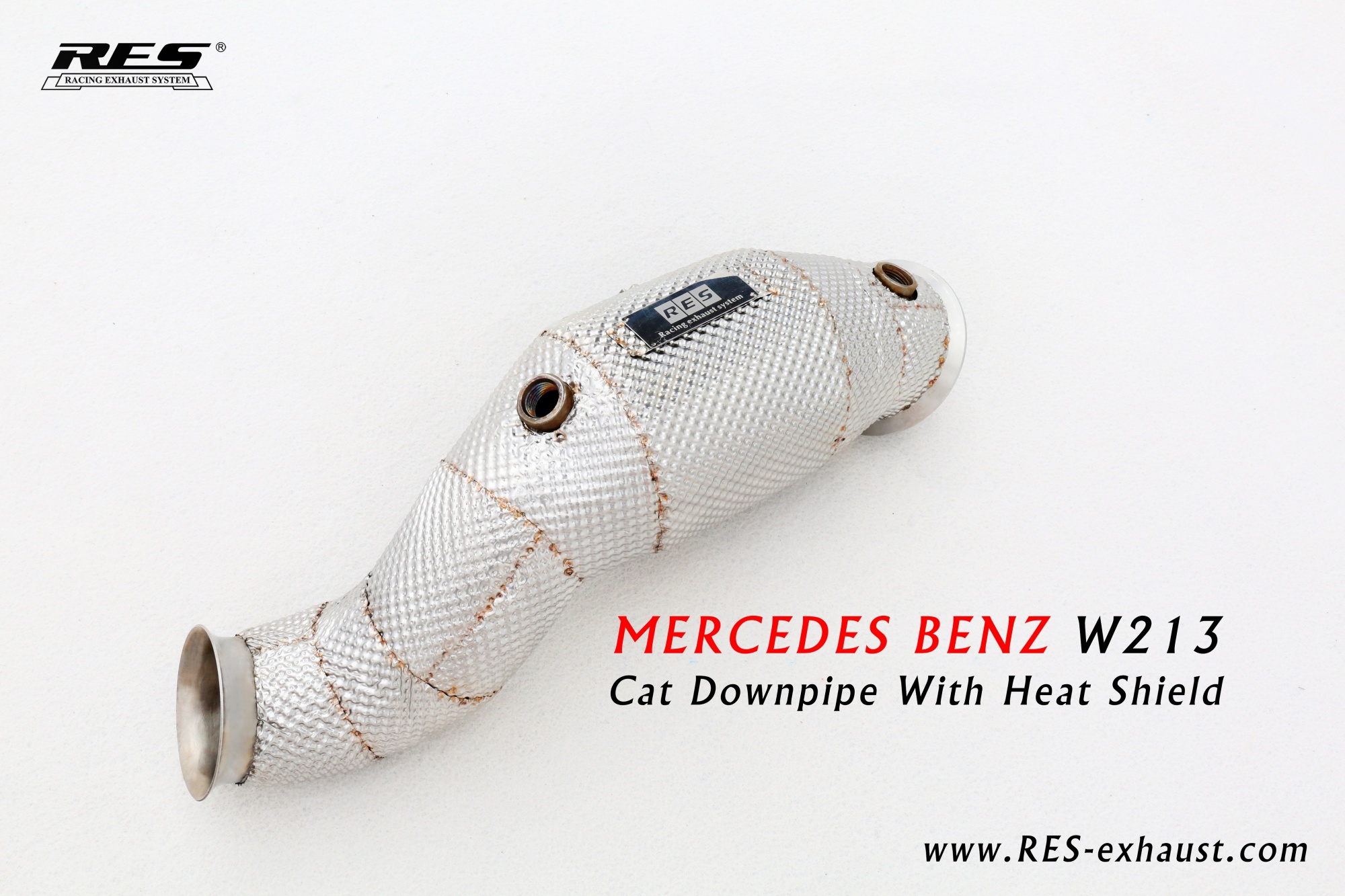 Mercedes-Benz W213 All SS304 / Cat Downpipe With Heat Shield