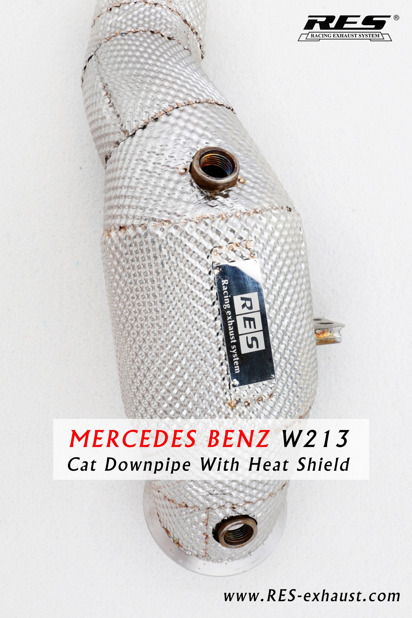 Mercedes-Benz W213 All SS304 / Cat Downpipe With Heat Shield