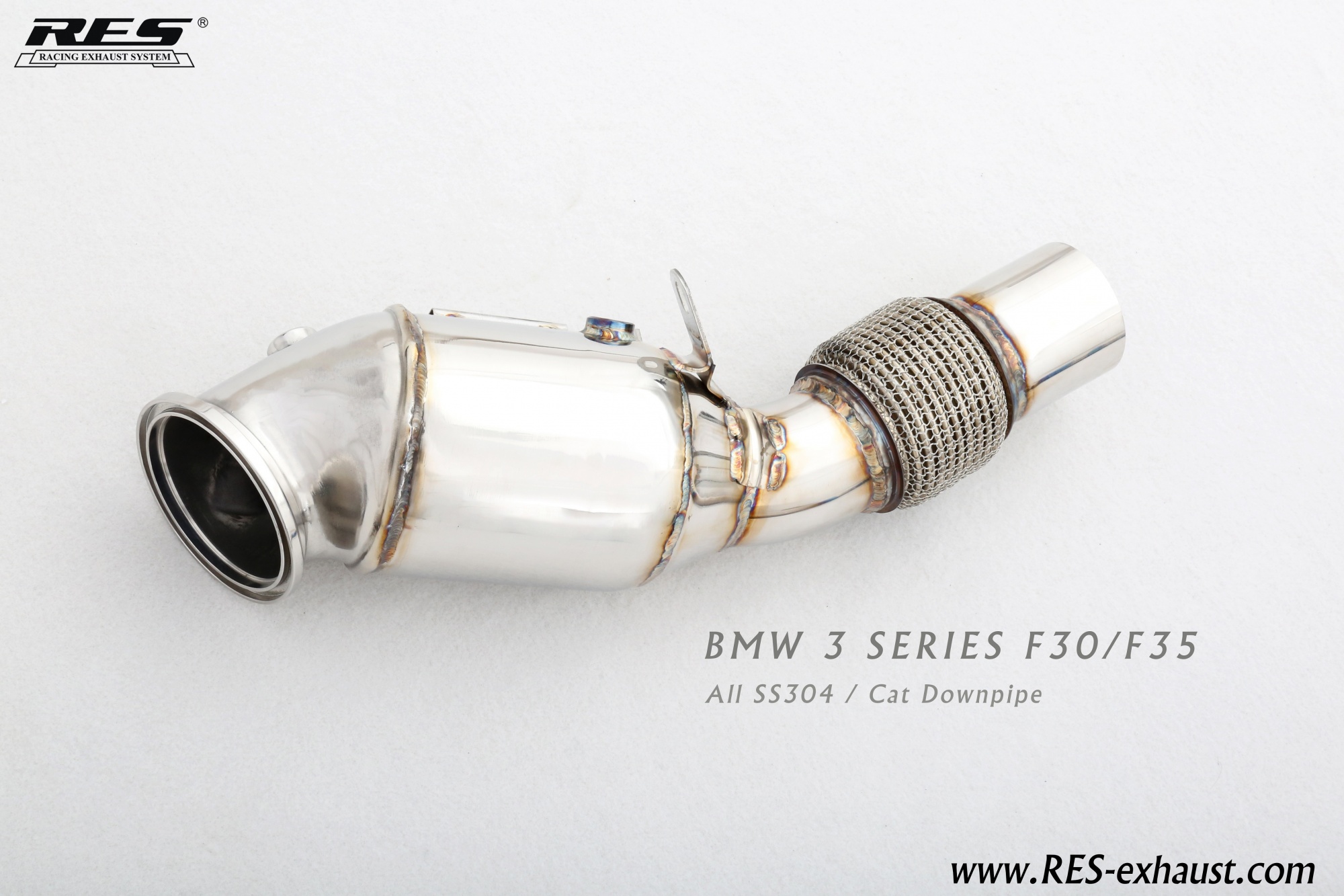 BMW 3 Series F30 All SS304 / Cat （With Cat） Downpipe