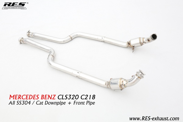 Mercedes-Benz C218 All SS304 / Cat (With Cat) Downpipe+Front Pipe