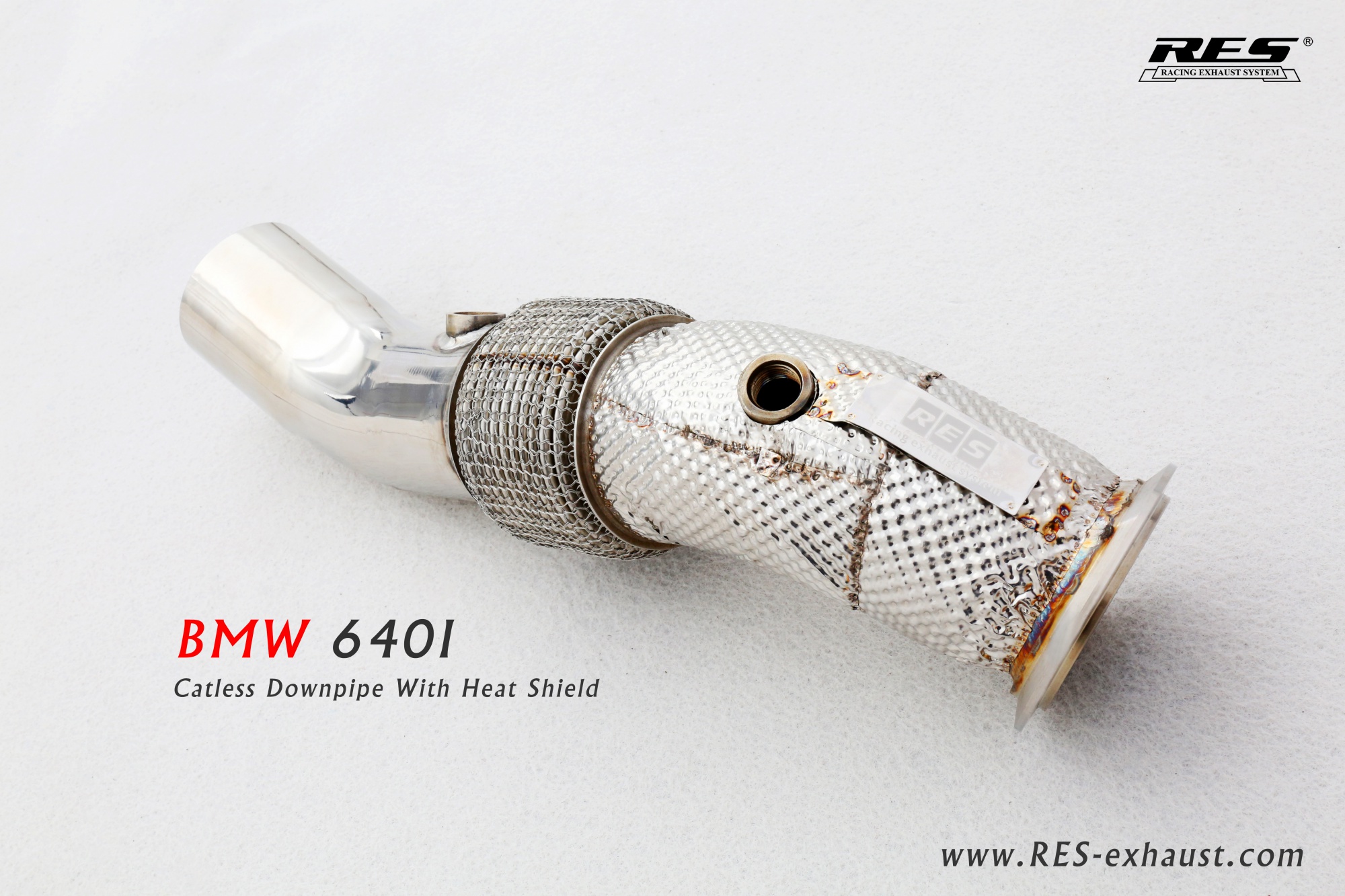 BMW 6 Series F06/F13 All SS304 / Catless Downpipe With Heat Shield