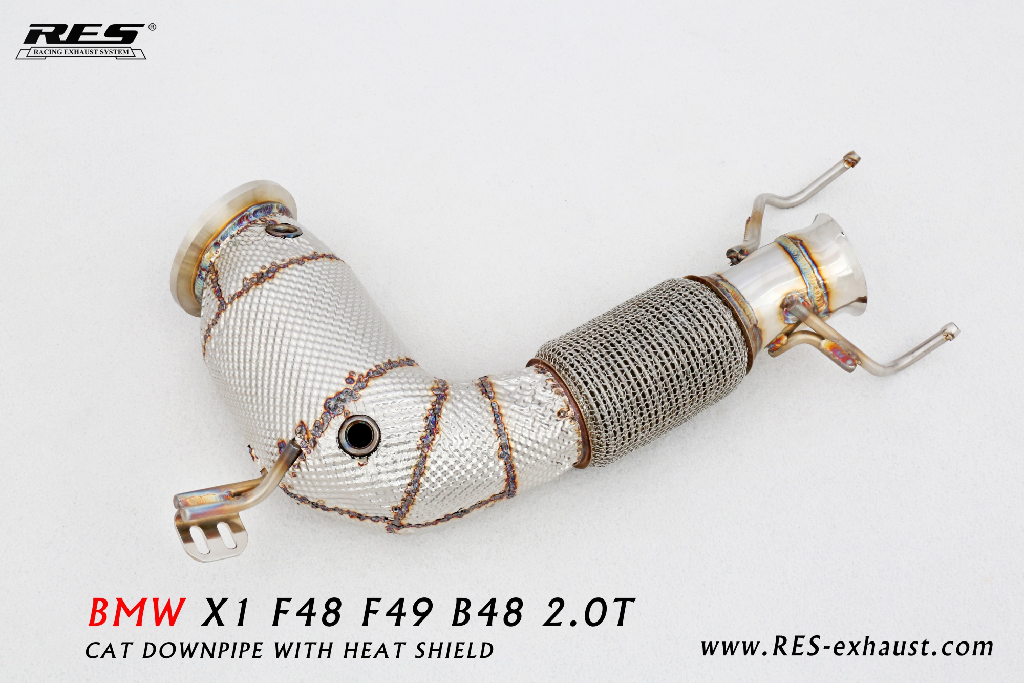 BMW X1 F48/F49 All SS304 / Cat Downpipe With Heat Shield