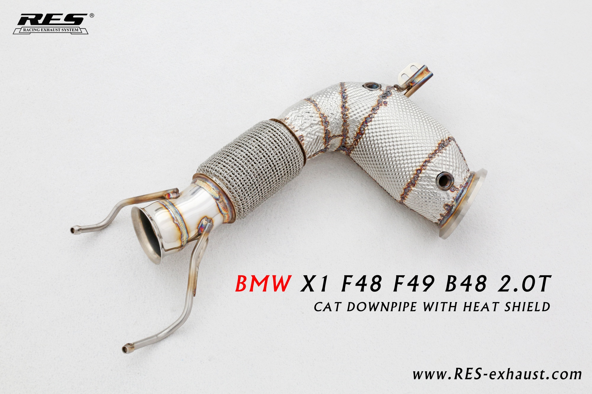 BMW X1 F48/F49 All SS304 / Cat Downpipe With Heat Shield