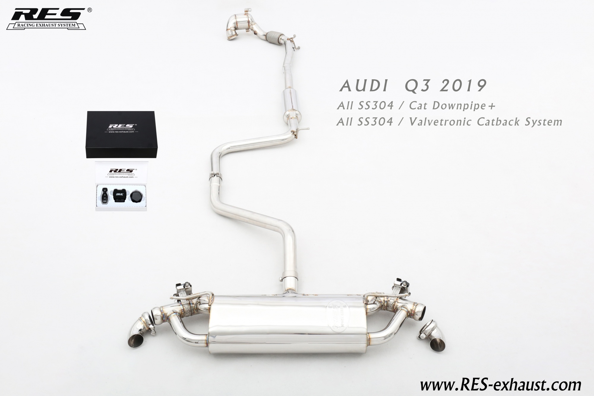 Audi Q3 All SS304 Cat （With Cat） Downpipe+All SS304 / Valvetronic Catback System