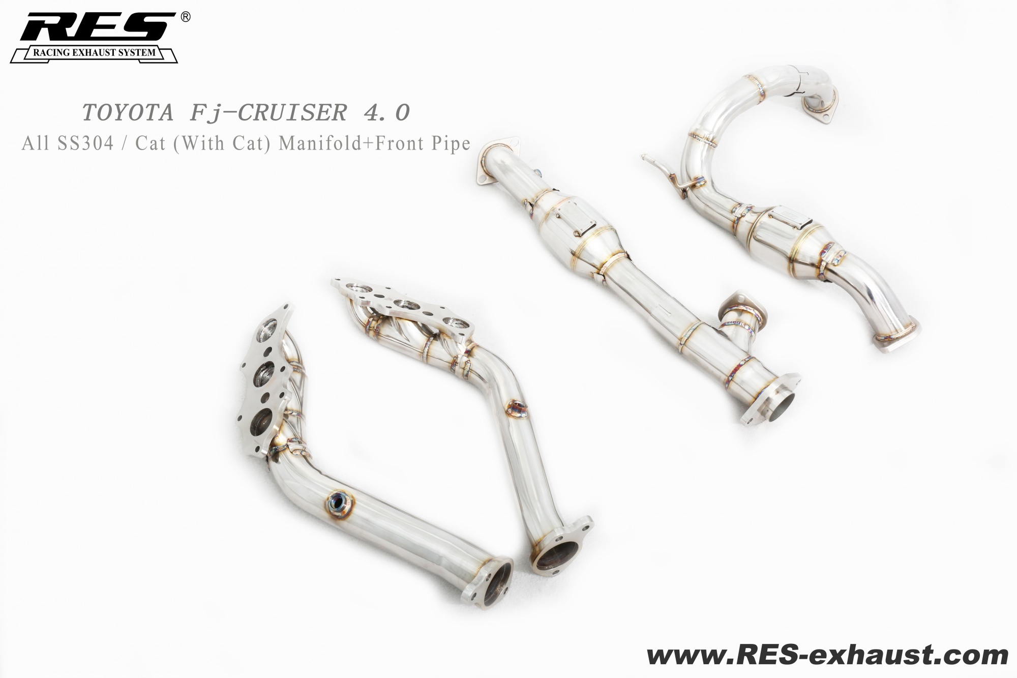 Toyota FJ Cruiser All SS304 / Manifold + Front Pipe