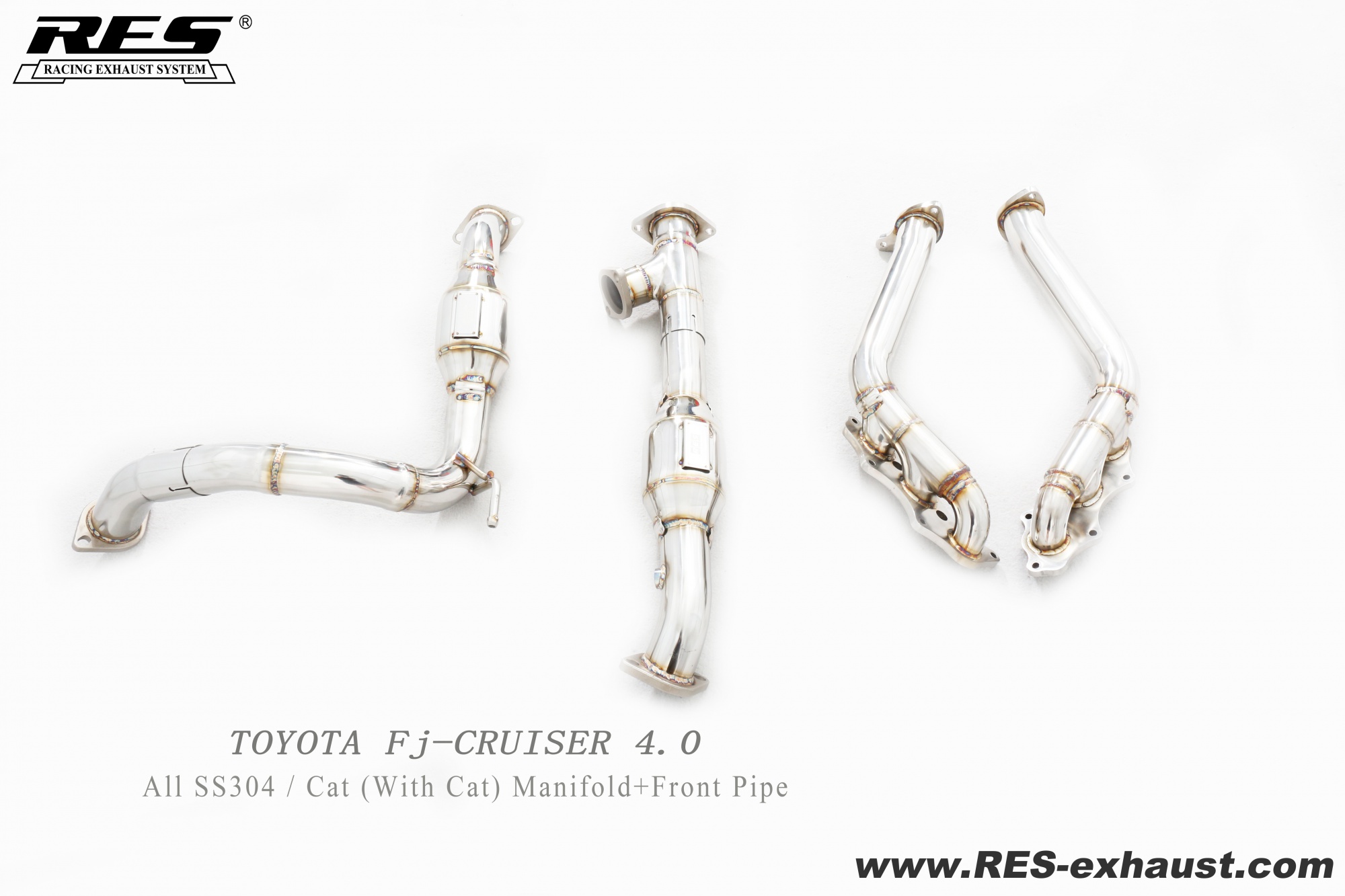 Toyota FJ Cruiser All SS304 / Manifold + Front Pipe