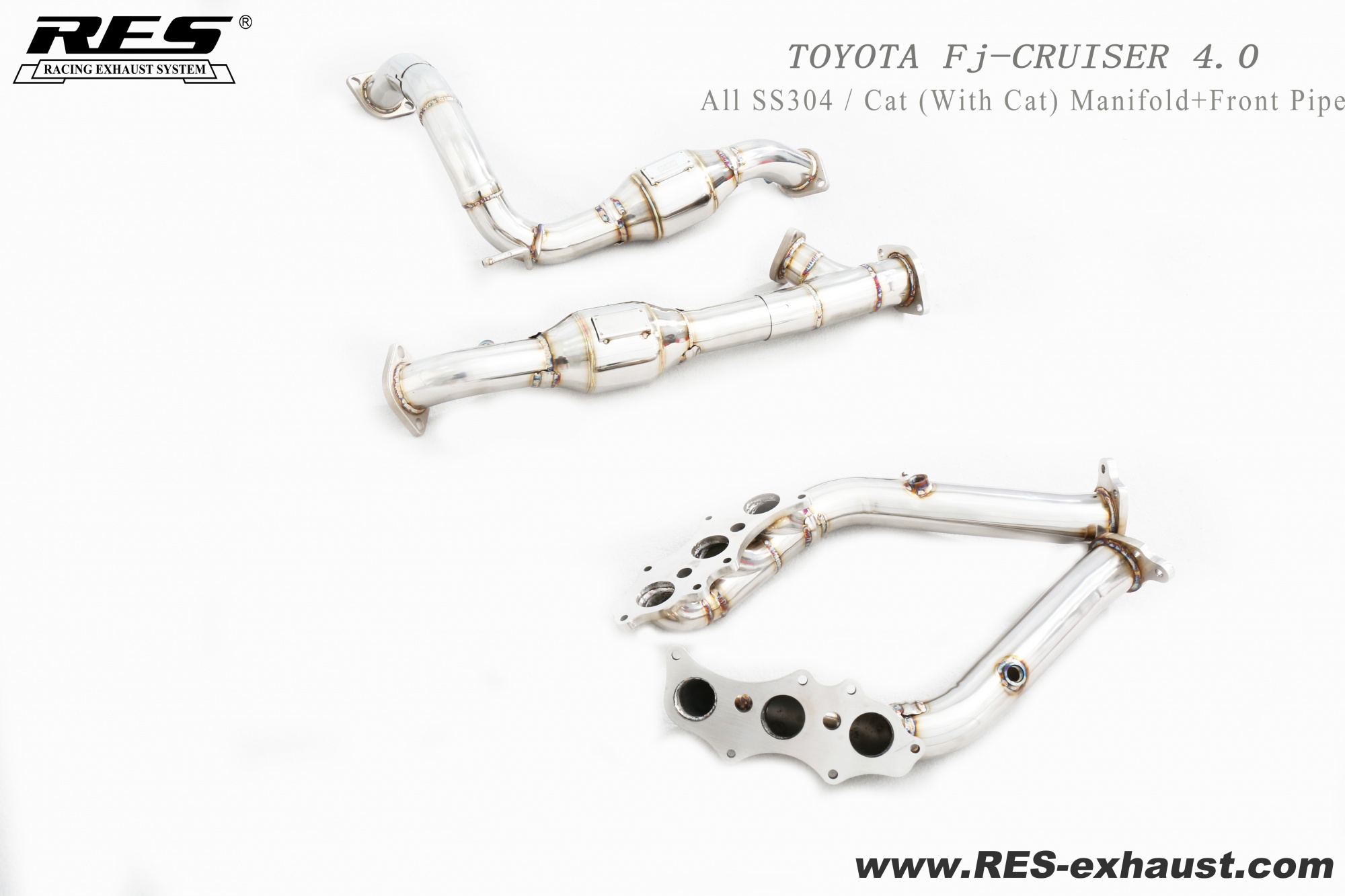 Toyota FJ Cruiser All SS304 / Manifold + Front Pipe