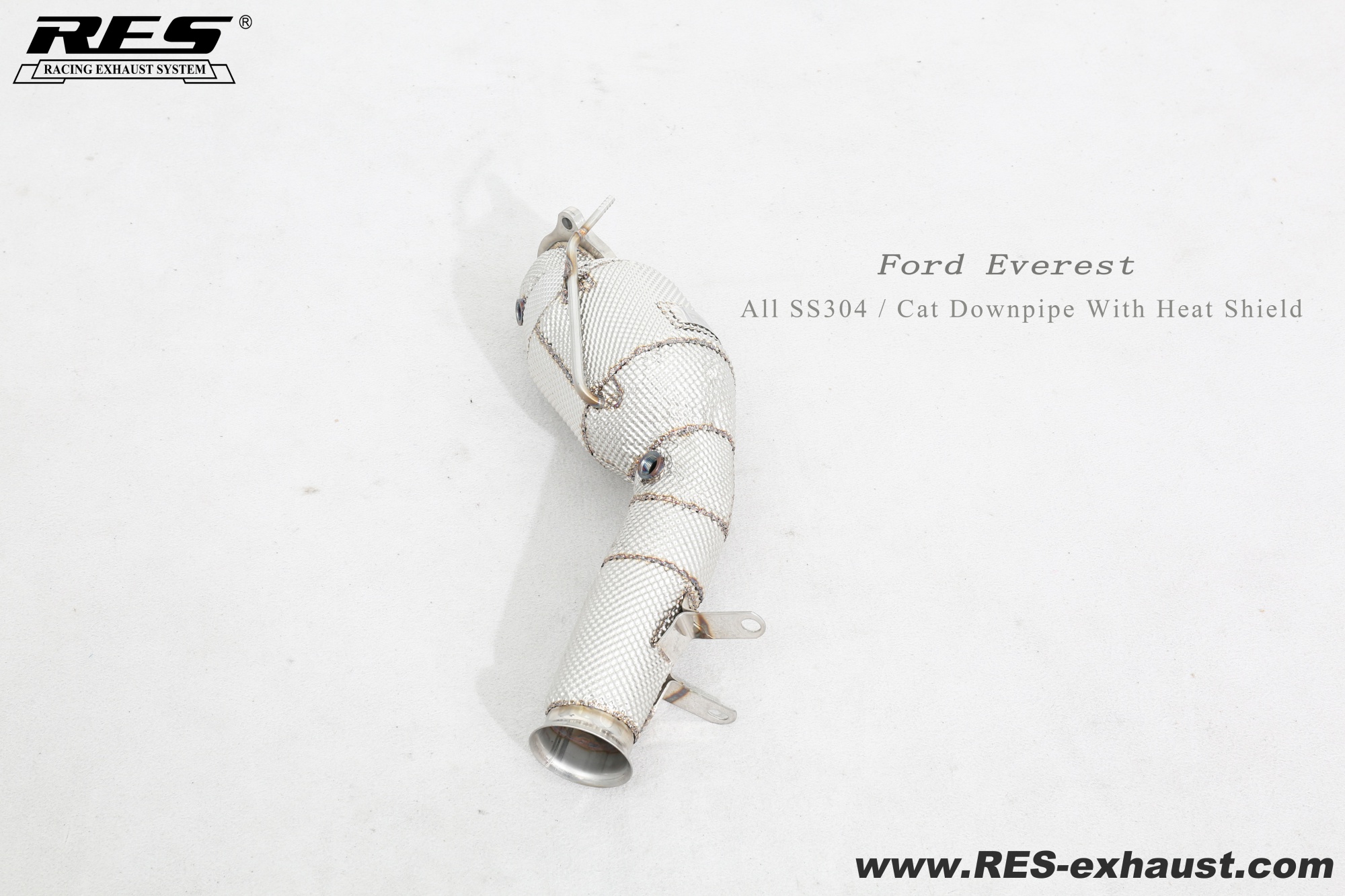 Ford Everest All SS304 / Cat Downpipe With Heat Shield 