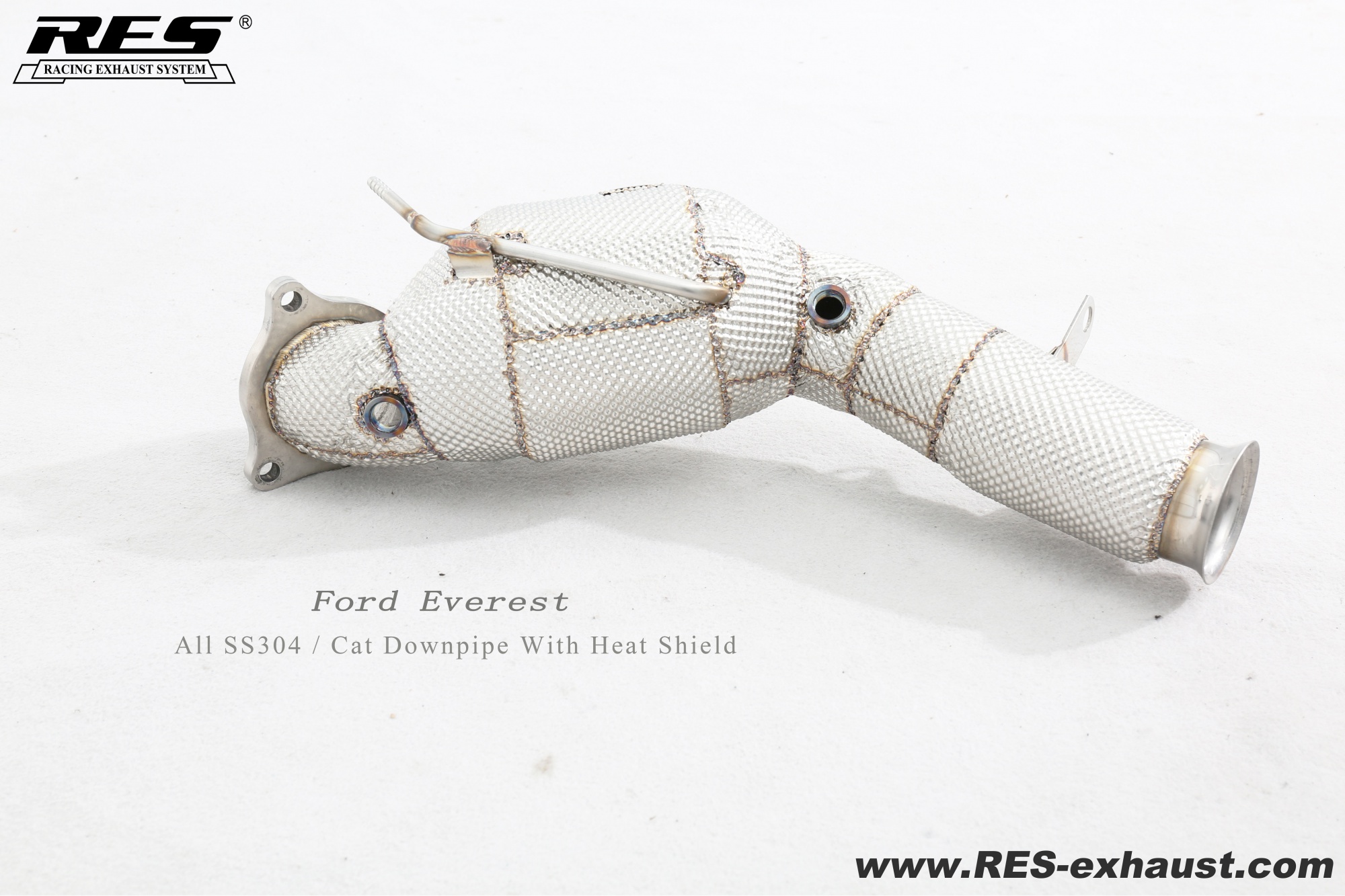 Ford Everest All SS304 / Cat Downpipe With Heat Shield 