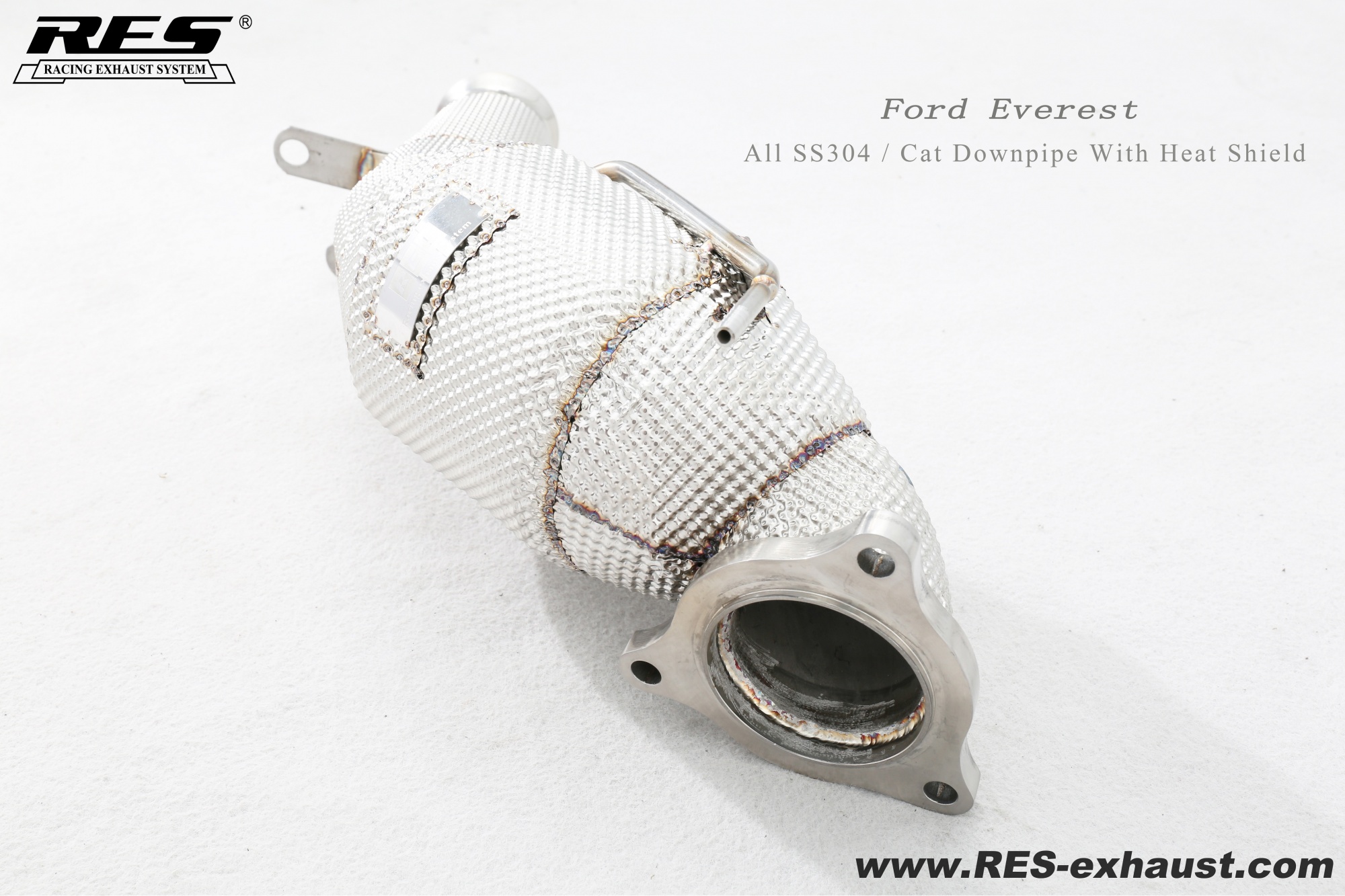 Ford Everest All SS304 / Cat Downpipe With Heat Shield 