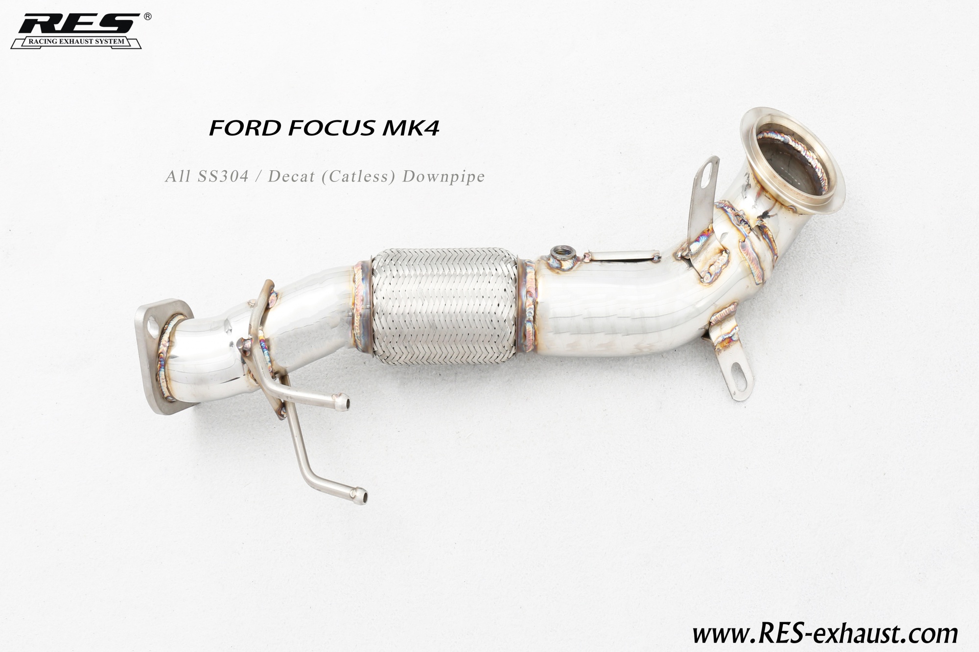 Ford Focus All SS304 / Cat （With Cat） Downpipe
