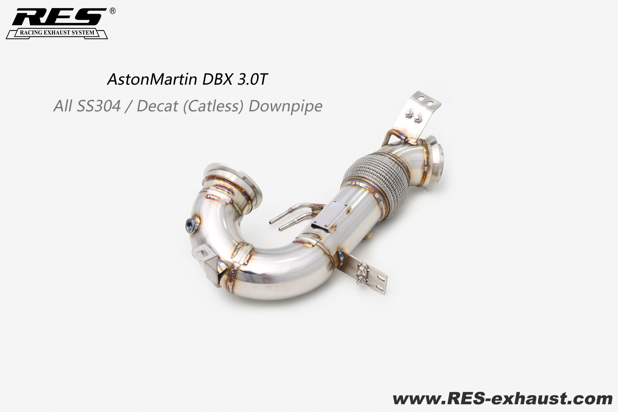 AstonMartin DBX 3.0T All SS304 / Decat （Catless） Downpipe