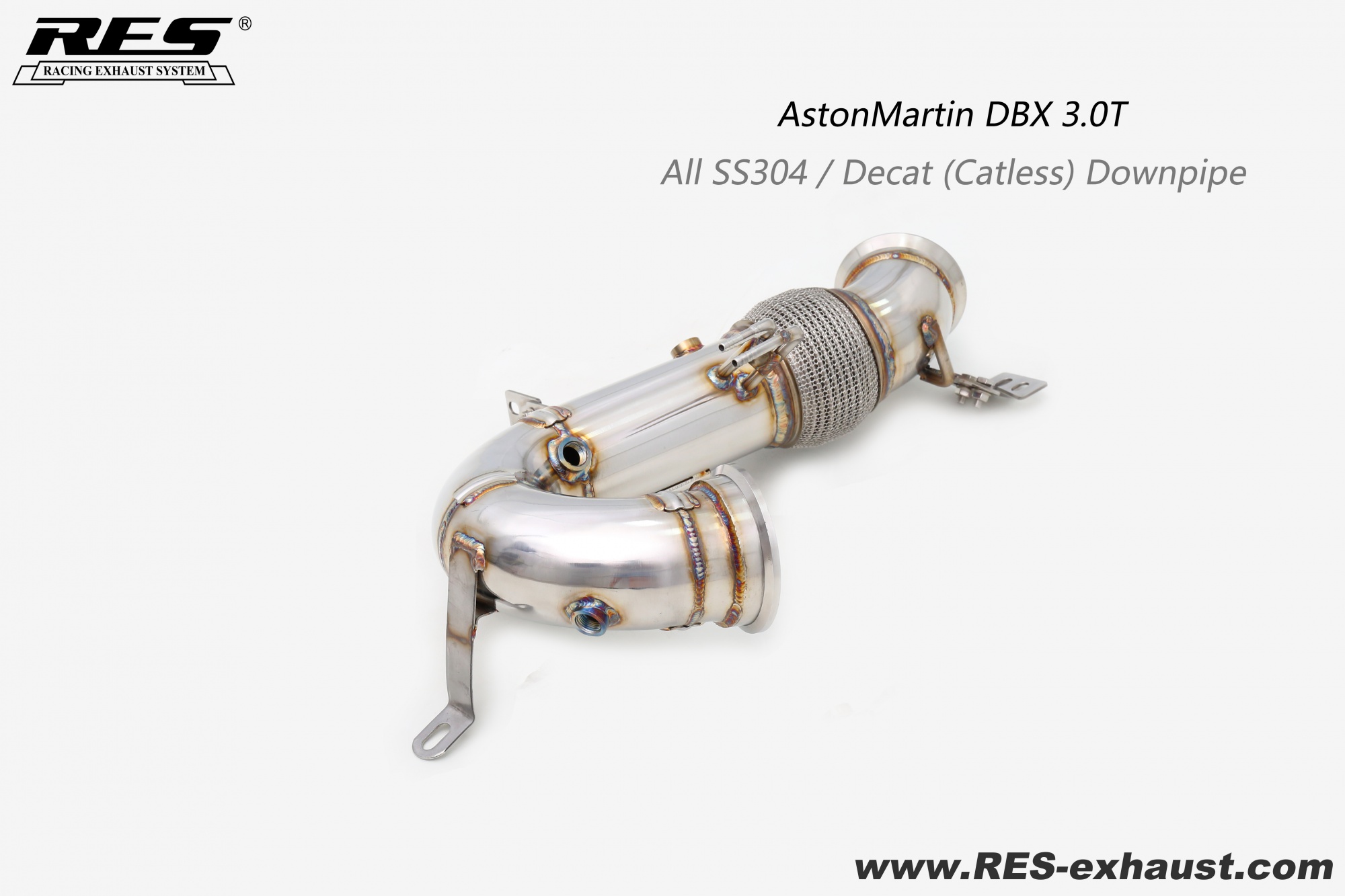 AstonMartin DBX 3.0T All SS304 / Decat （Catless） Downpipe